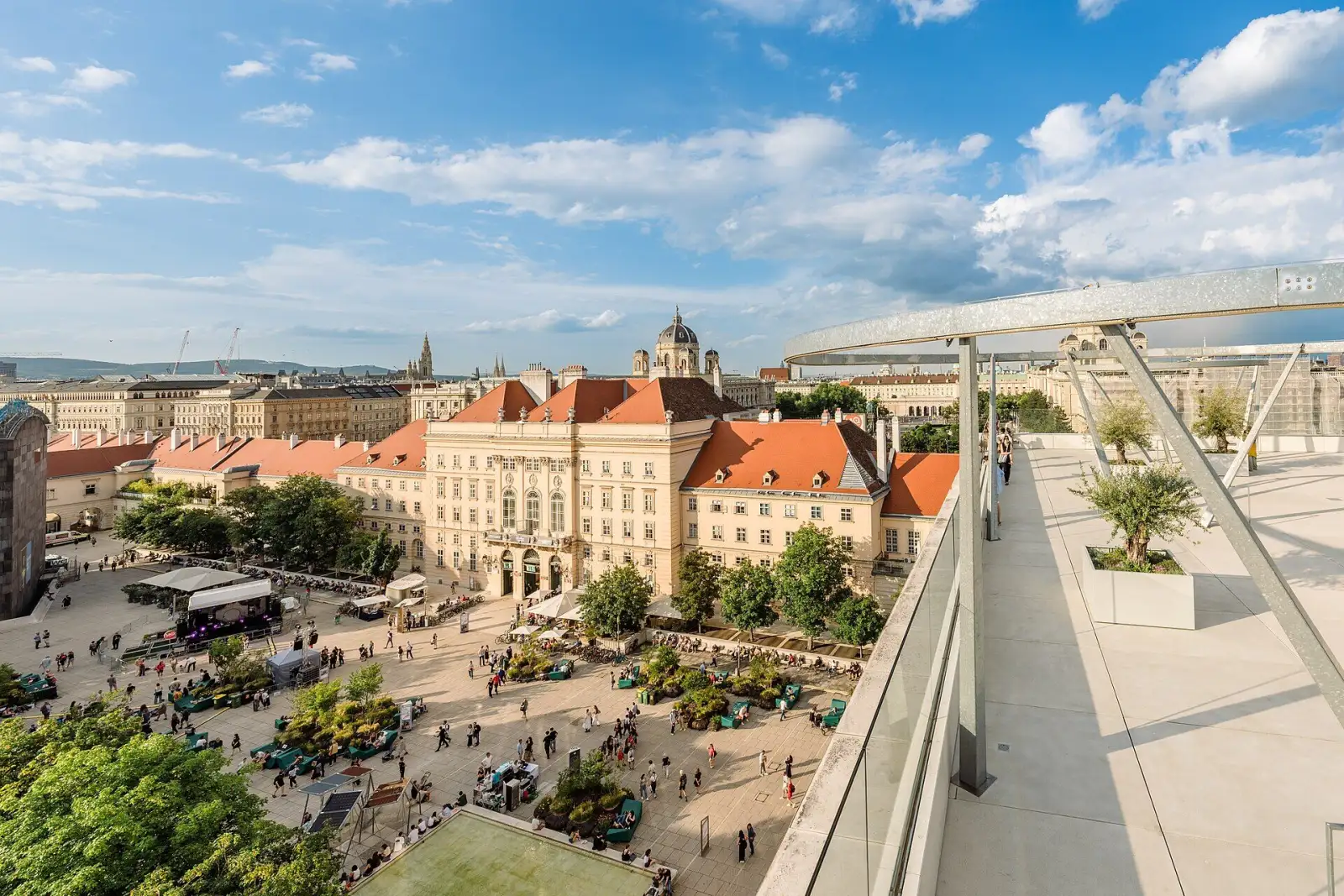 Aussicht von der MQ Libelle, einem der Aussichtspunkte in Wien
