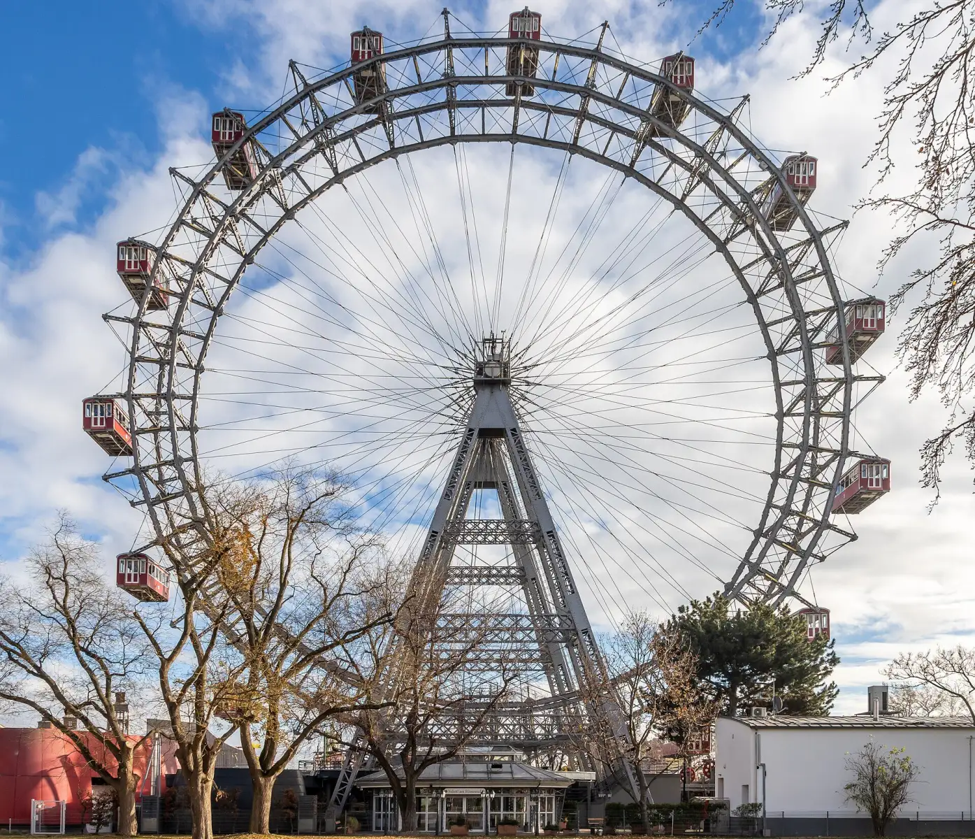 Das Wiener Riesenrad im Prater, romantische Orte in Wien von oben